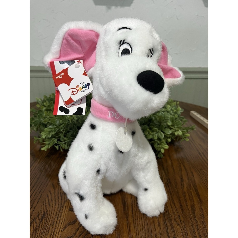 Disney Store 102 Dalmatians Dottie Plush Stuffed Animal Pink Collar
